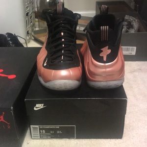 Men size 15 rose gold Nike Air Foamposite One